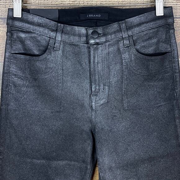 J Brand Maria High Rise Skinny Photo Ready Jeans Silver Lament Size 30 NWT - Picture 2 of 8